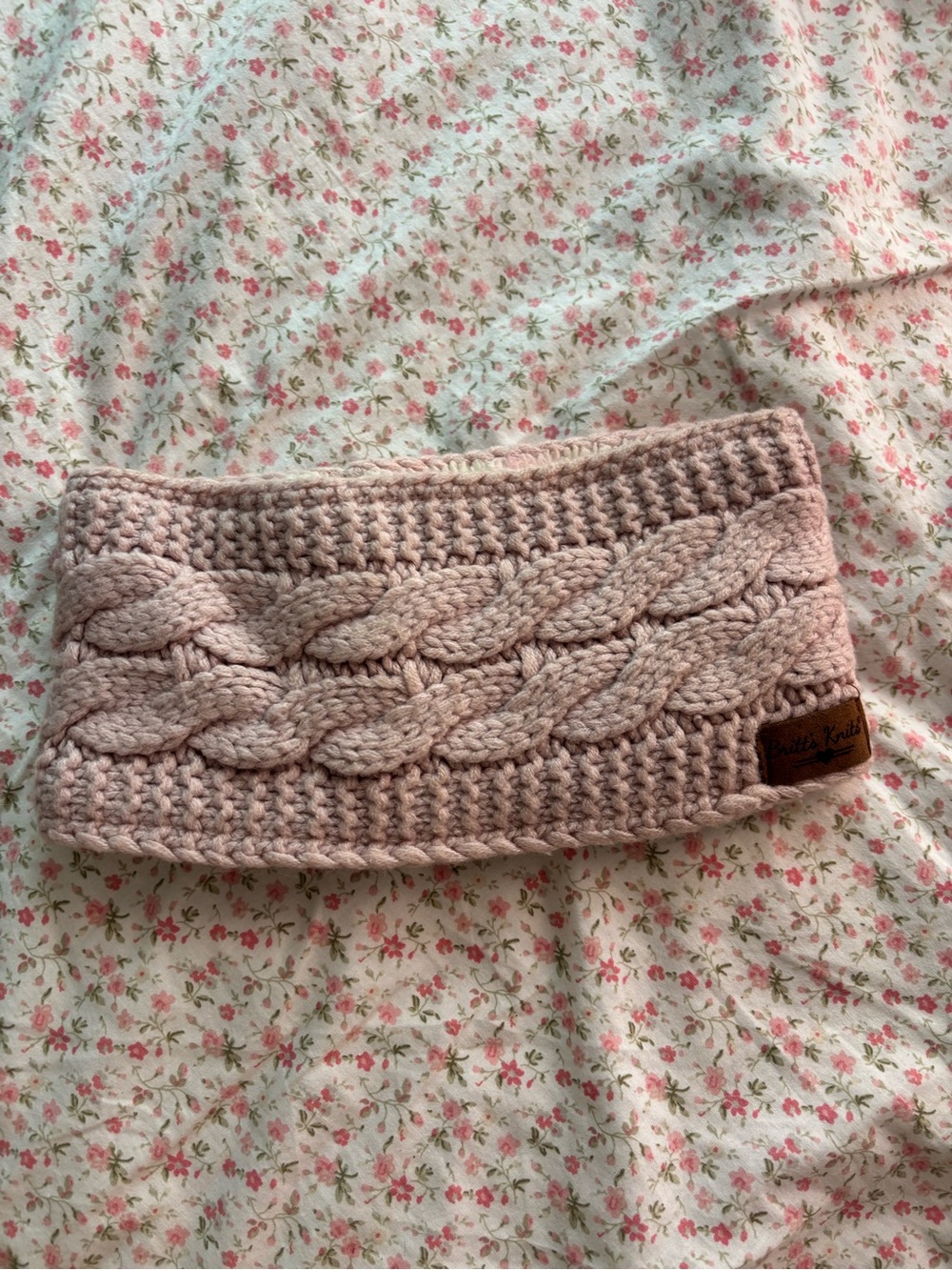 Knit Cable Headband in Blush Pink - Britt’s knits